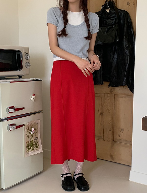 red long skirt