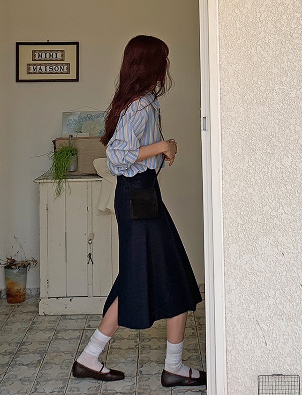 pintuck zipper skirt