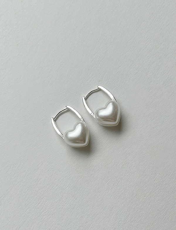 one touch heart earring(silver925)
